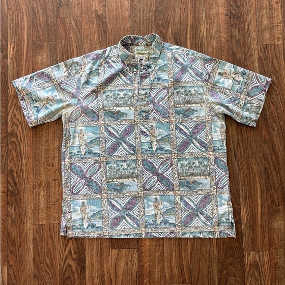 Vintage 90s Limited Issue Reyn Spooner Popover Mele Kalikimaka Hawaiian Shirt - Picture 1 of 8